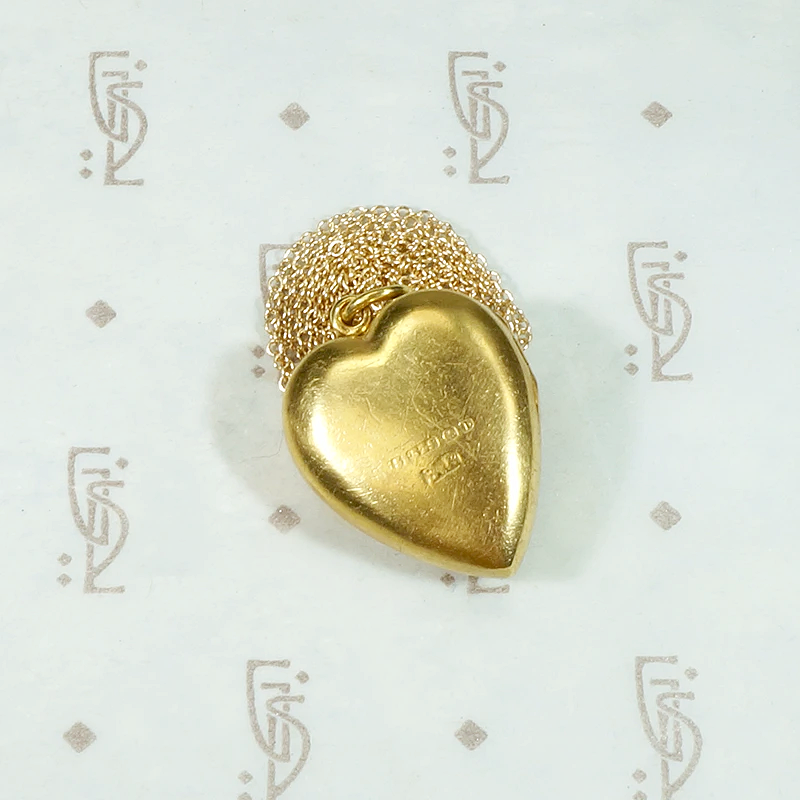 Luxe 15ct Gold & Turquoise English Heart Locket c.1901