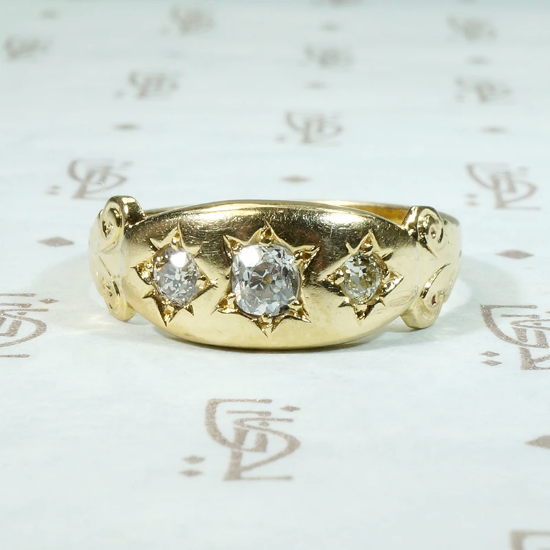 Very Victorian Star Set Old Mine Diamond Band