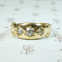 Very Victorian Star Set Old Mine Diamond Band