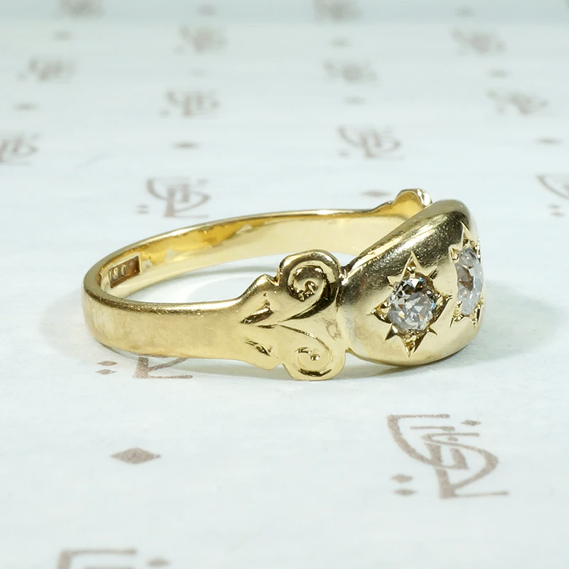 Very Victorian Star Set Old Mine Diamond Band