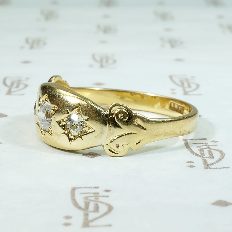 Very Victorian Star Set Old Mine Diamond Band