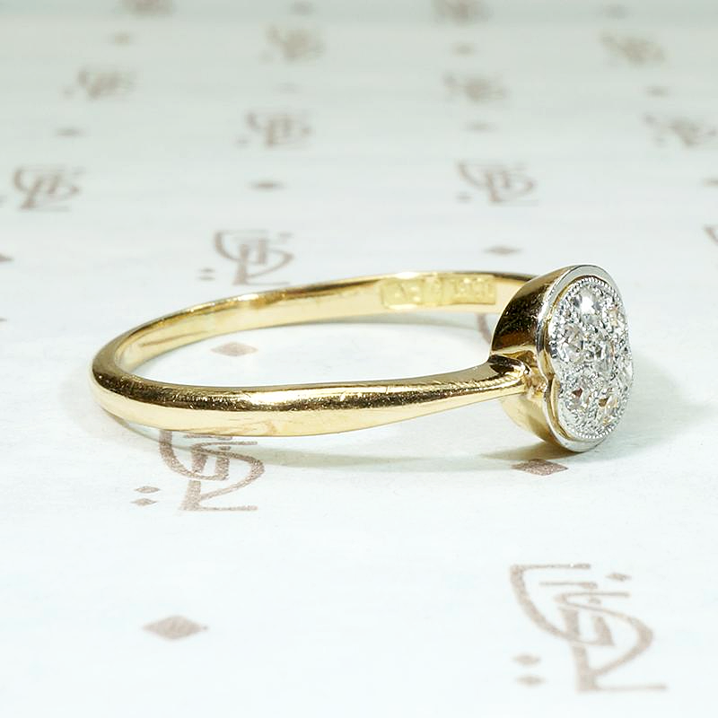 Delicate & Refined Edwardian Diamond Cluster Engagement Ring