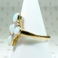 Gorgeous Antique Opal & Rose Cut Diamond Ring