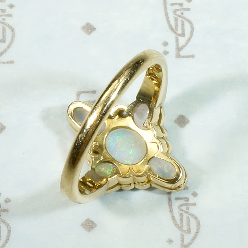 Gorgeous Antique Opal & Rose Cut Diamond Ring