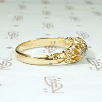 Sculpted 18ct Gold & Old Mine Diamond Belcher Band