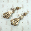 Dramatic Dangle Bohemian Garnet Cluster Earrings