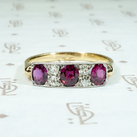 Gorgeous Edwardian Ruby & Diamond Band