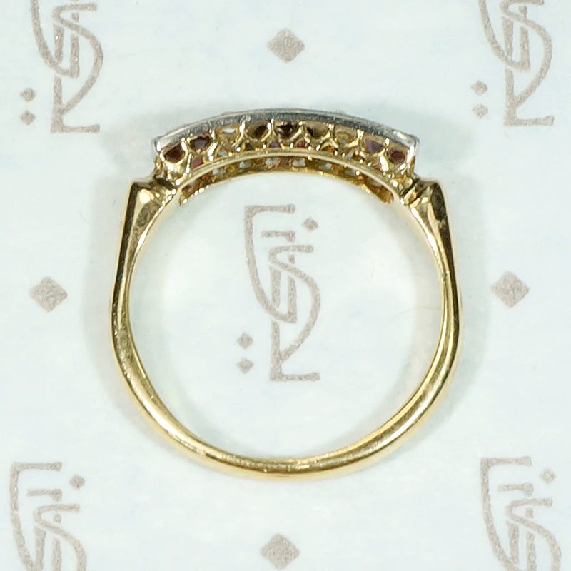 Gorgeous Edwardian Ruby & Diamond Band