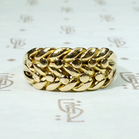 Plaited 18ct Gold Keeper Ring with Ball Details