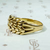 Plaited 18ct Gold Keeper Ring with Ball Details