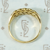Plaited 18ct Gold Keeper Ring with Ball Details