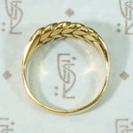 Plaited 18ct Gold Keeper Ring with Ball Details