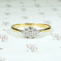 Petite Navette Diamond Cluster Engagement Ring