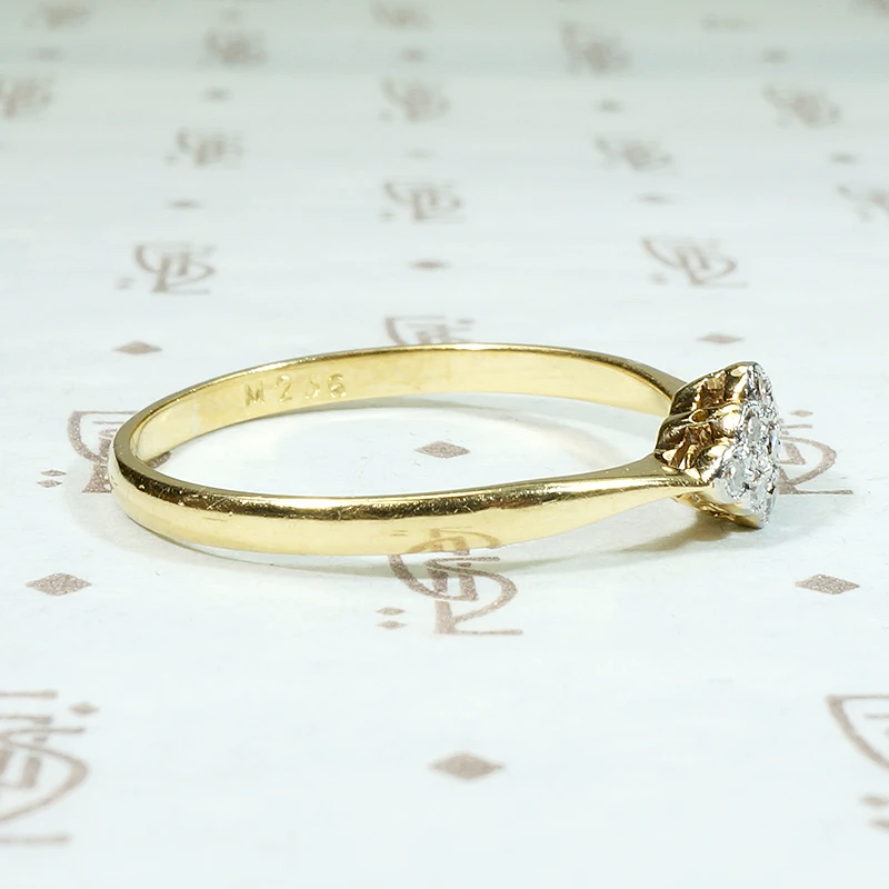 Petite Navette Diamond Cluster Engagement Ring