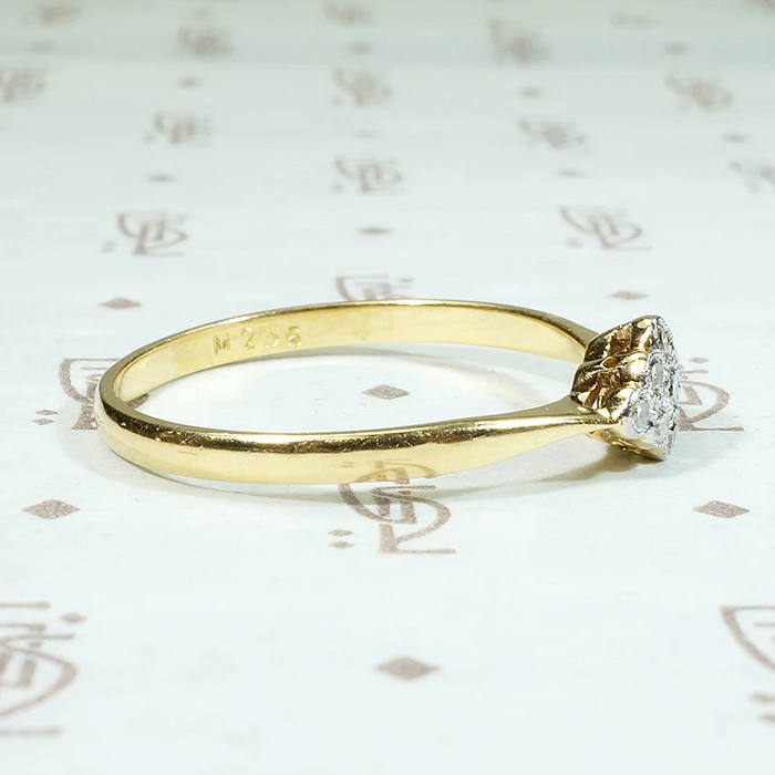 Petite Navette Diamond Cluster Engagement Ring