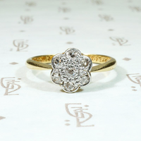 Sweet 1930s Diamond Cluster Blossom Ring