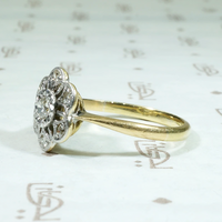 Lacy Open Work Diamond Cluster  Flower Ring