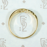 Sculpted English Gold Band with Sapphires & Diamonds