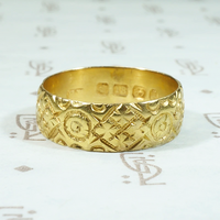 Engraved English Cigar Band in 18ct Gold