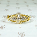 Sparkling Scrolls & Spirals 18ct Gold & Diamond Band