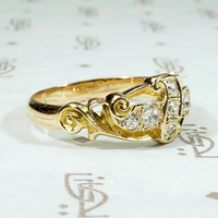 Sparkling Scrolls & Spirals 18ct Gold & Diamond Band