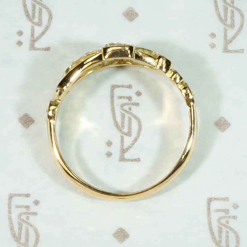 Sparkling Scrolls & Spirals 18ct Gold & Diamond Band