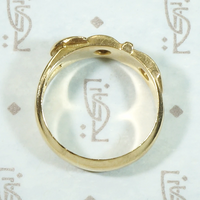 English 18ct Buckle Ring with Old Mine Diamonds