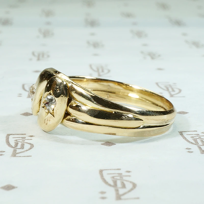 Spooning Snake Band with Old Mine Diamonds