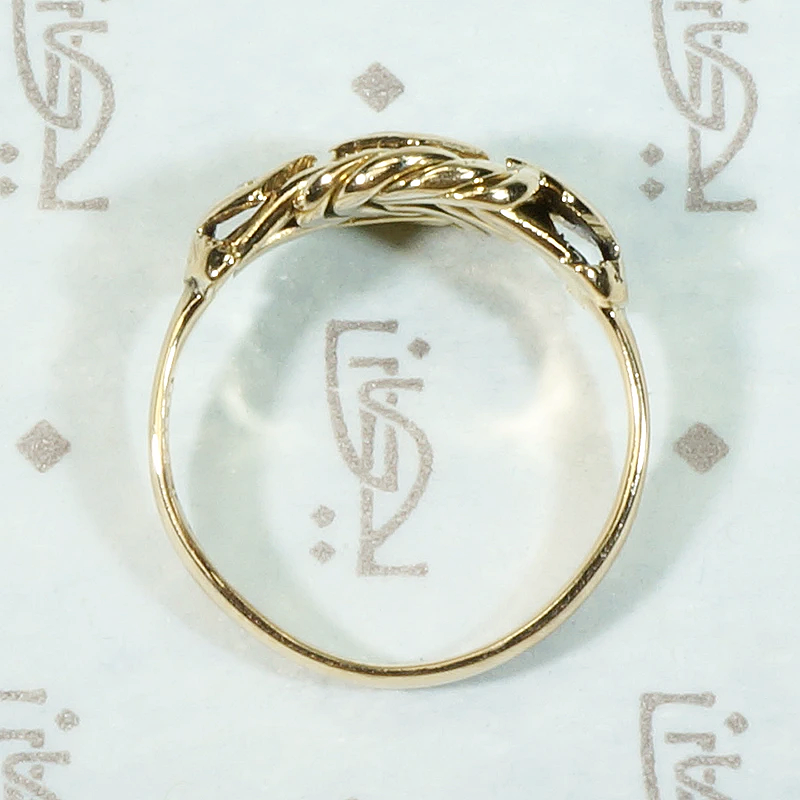 Diamond Set Love Knot 18ct Gold Band
