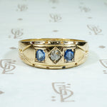 Elegantly Geometric English Sapphire & Diamond Band