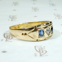 Elegantly Geometric English Sapphire & Diamond Band