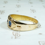 Elegantly Geometric English Sapphire & Diamond Band