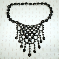 Gothic Elegance Georgian Black Glass Bib Necklace
