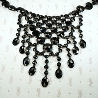 Gothic Elegance Georgian Black Glass Bib Necklace