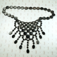 Gothic Elegance Georgian Black Glass Bib Necklace