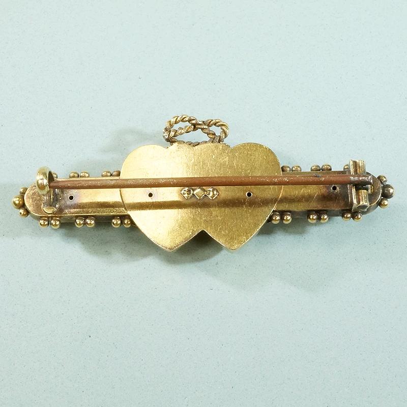 Unusual Gold Luckenbooth Brooch with Diamond