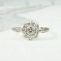 Little Flower Diamond Cluster 18ct & Platinum Ring
