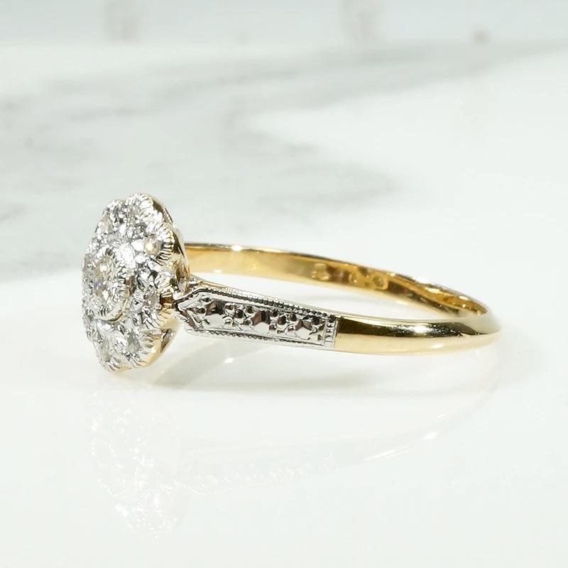 Little Flower Diamond Cluster 18ct & Platinum Ring