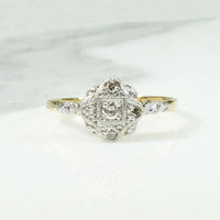 Edwardian Diamond Quatrefoil Platinum & 18ct Ring