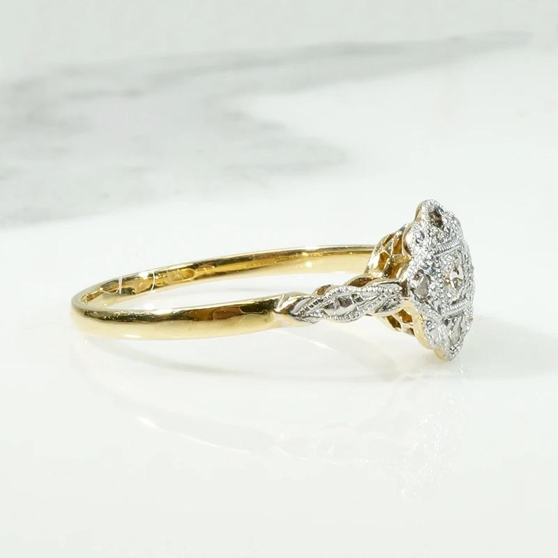 Edwardian Diamond Quatrefoil Platinum & 18ct Ring