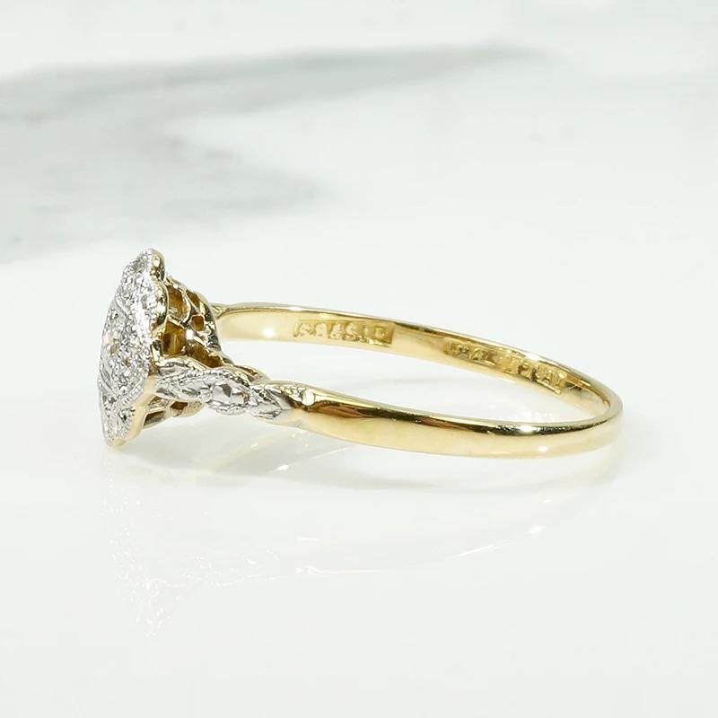 Edwardian Diamond Quatrefoil Platinum & 18ct Ring