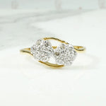 Pretty Posy Toi et Moi Diamond Cluster Ring