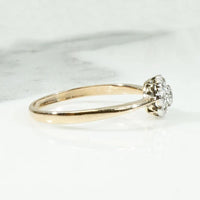 Dainty Diamond Flower 18ct & Platinum Ring