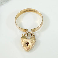Charming English Rose Gold Heart Padlock Band
