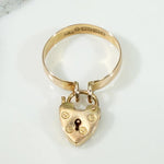 Charming English Rose Gold Heart Padlock Band