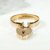 Charming English Rose Gold Heart Padlock Band