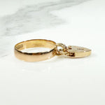 Charming English Rose Gold Heart Padlock Band