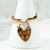 Charming English Rose Gold Heart Padlock Band