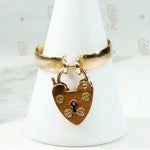Charming English Rose Gold Heart Padlock Band