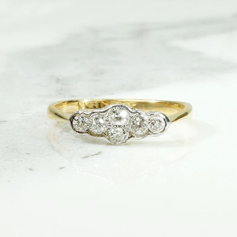 Delicate Edwardian Old Euro Diamond Band